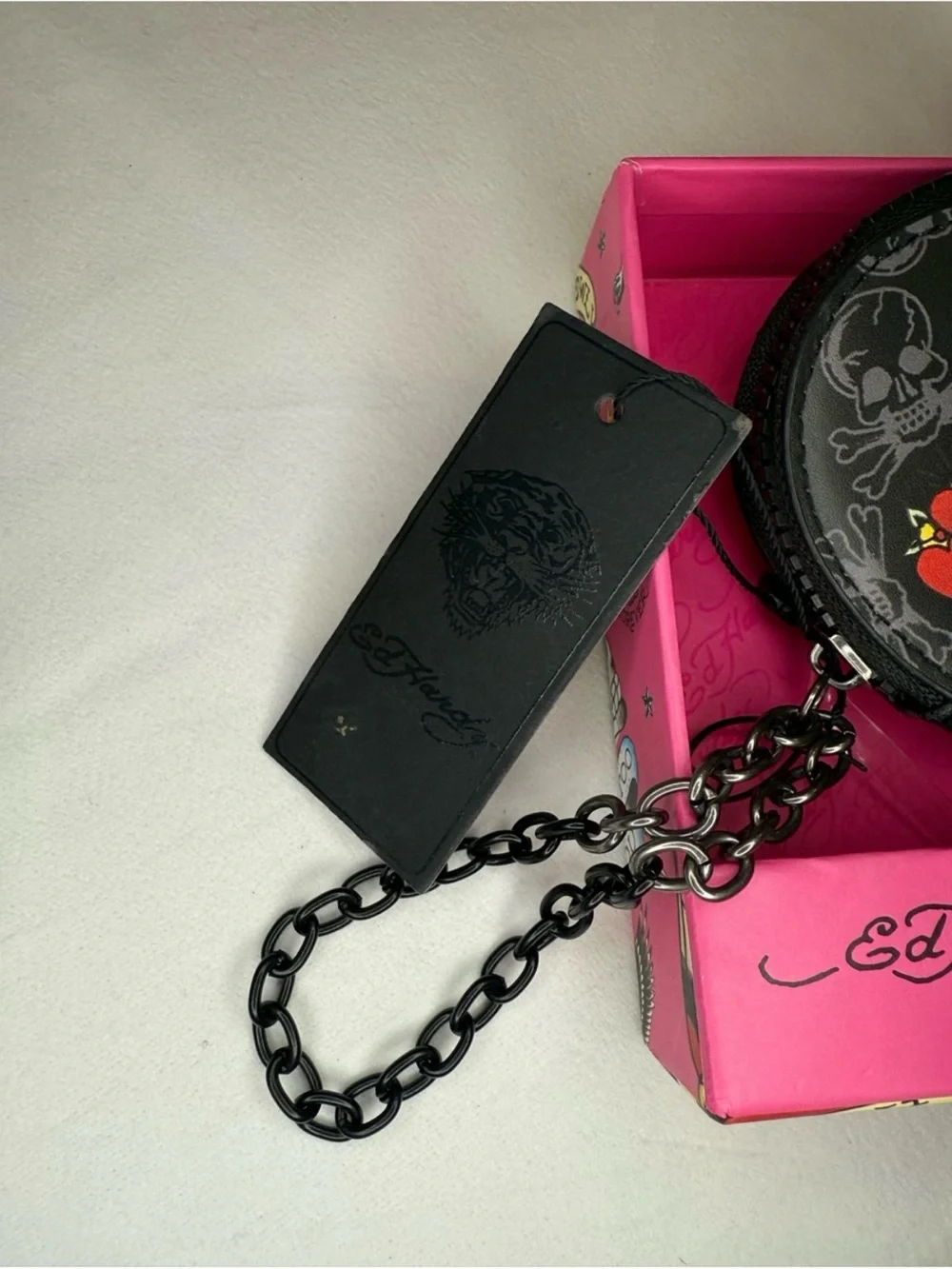 Ed Hardy Love Kills Slowly Heart Coin Purse Gift Box NWT Y2K Tattoo Heart Alt
